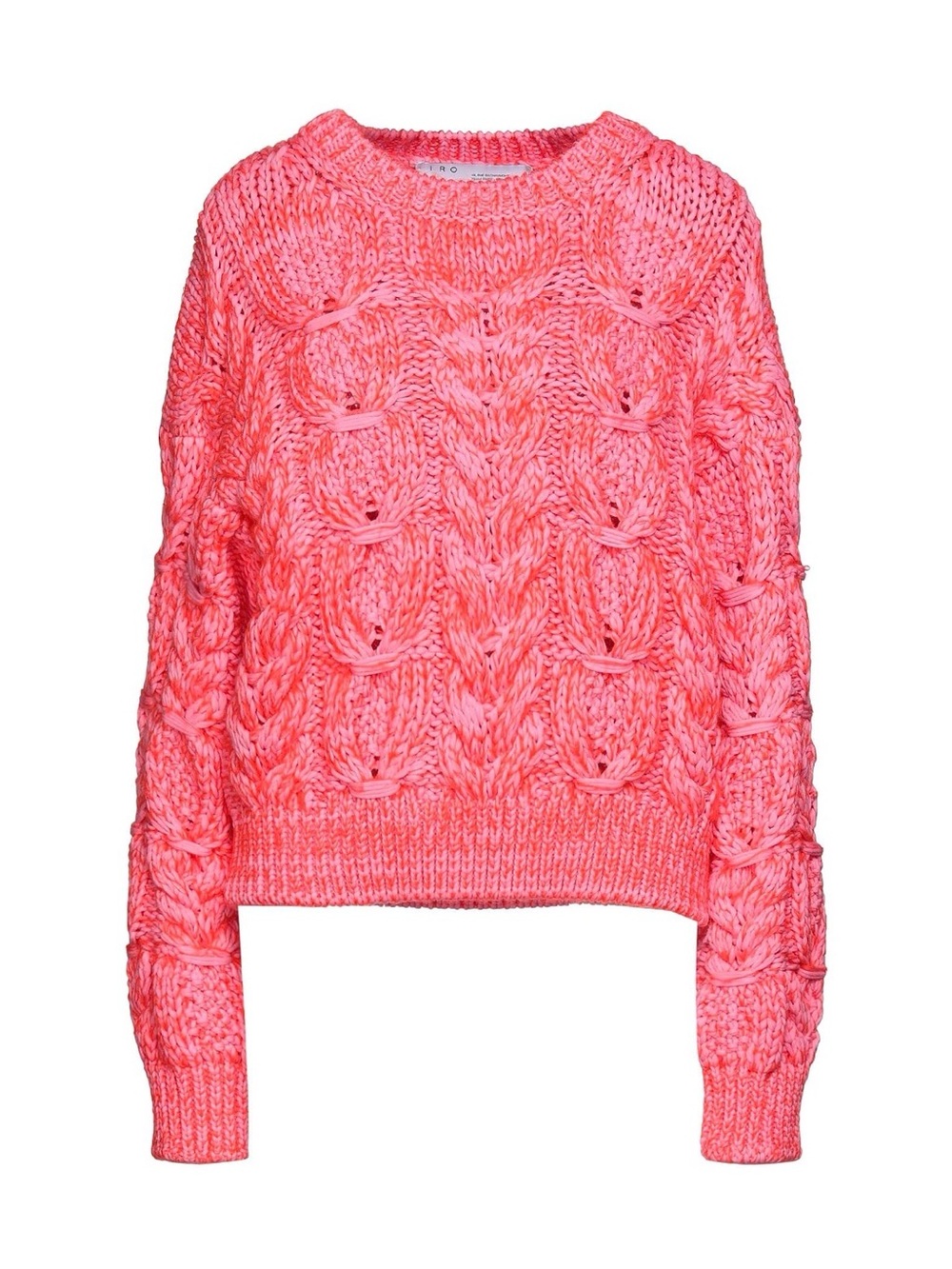 IRO Coral Pink Cable Knit Crew Sweater Medium (sz 6) NWT